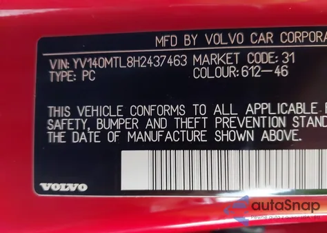 2017 Volvo S60 T5 Dynamic z USA, uszkodzony, nr VIN YV140MTL8H2437463